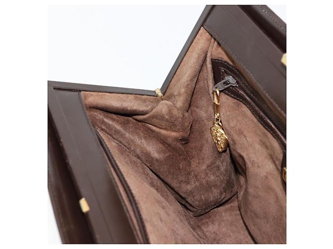 Borsa a spalla in pelle Gucci marrone oro Auth 175919 D'oro - vista 20
