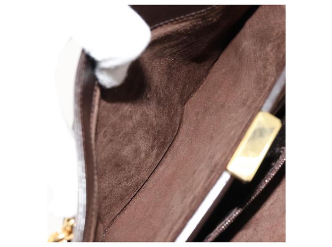 Borsa a spalla in pelle Gucci marrone oro Auth 175919 D'oro - vista 23
