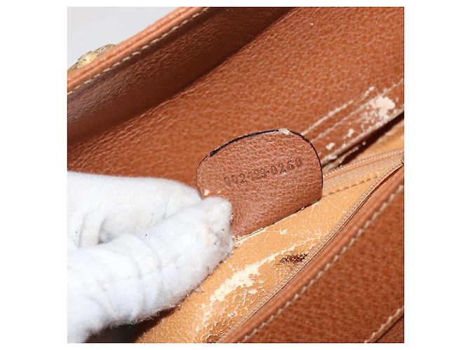 Borsa a mano in pelle Gucci Bamboo marrone oro 002 123 0260 Auth ep14063 D'oro - vista 12