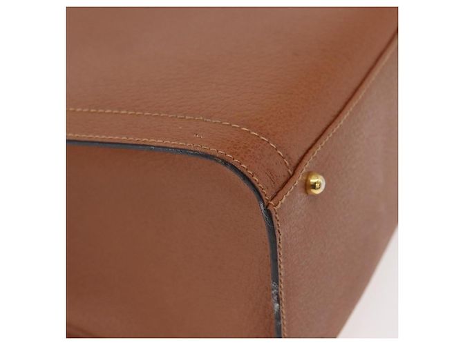 Borsa a mano in pelle Gucci Bamboo marrone oro 002 123 0260 Auth ep14063 D'oro - vista 16