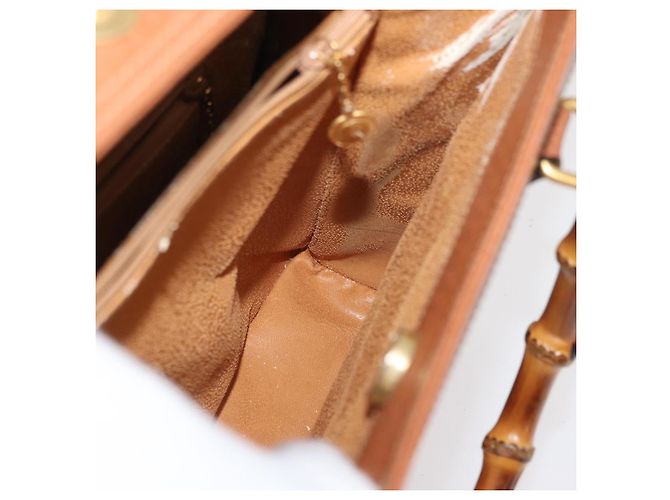 Borsa a mano in pelle Gucci Bamboo marrone oro 002 123 0260 Auth ep14063 D'oro - vista 18