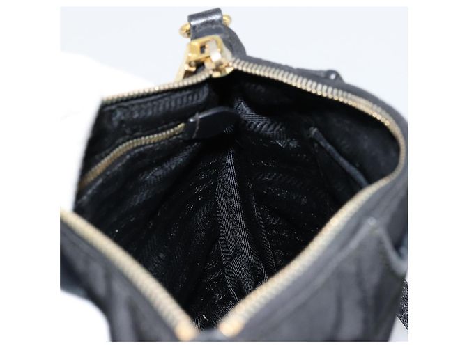 Borsa a Spalla PRADA Nylon Nero Oro Auth 176186A D'oro - vista 20