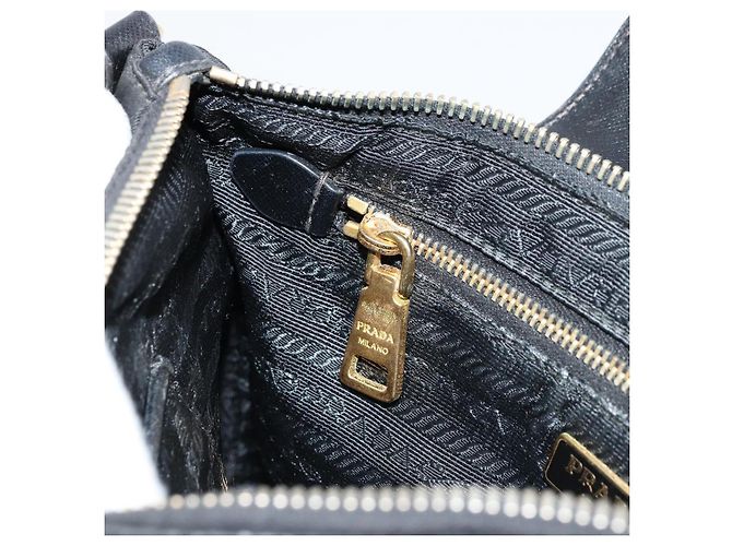 Borsa a Spalla PRADA Nylon Nero Oro Auth 176186A D'oro - vista 22
