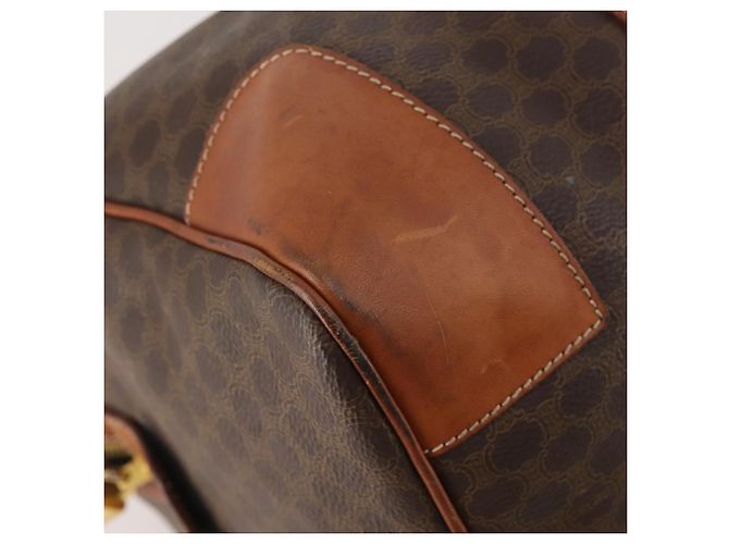 Céline CELINE Macadam Canvas Boston Tasche aus PVC-Leder in Braun-Gold Auth 176038A Golden - Ansicht 14