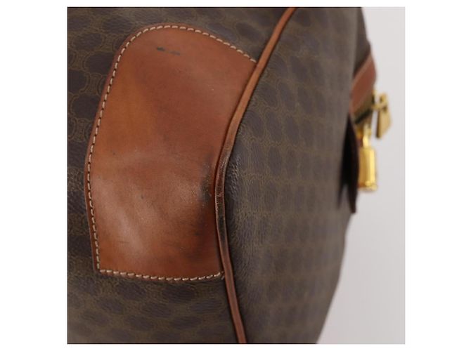 Céline CELINE Macadam Canvas Boston Tasche aus PVC-Leder in Braun-Gold Auth 176038A Golden - Ansicht 15