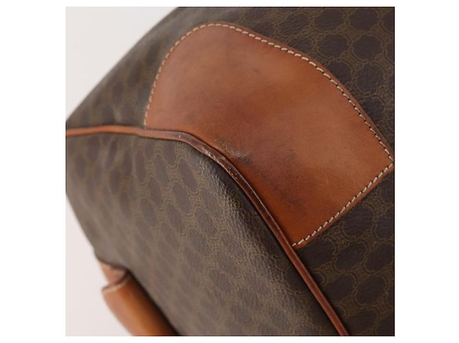 Céline CELINE Macadam Canvas Boston Tasche aus PVC-Leder in Braun-Gold Auth 176038A Golden - Ansicht 16
