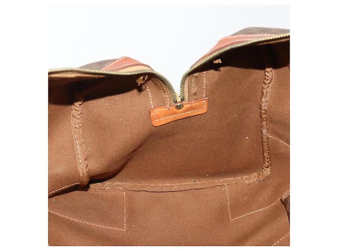 Céline CELINE Macadam Canvas Boston Tasche aus PVC-Leder in Braun-Gold Auth 176038A Golden - Ansicht 20
