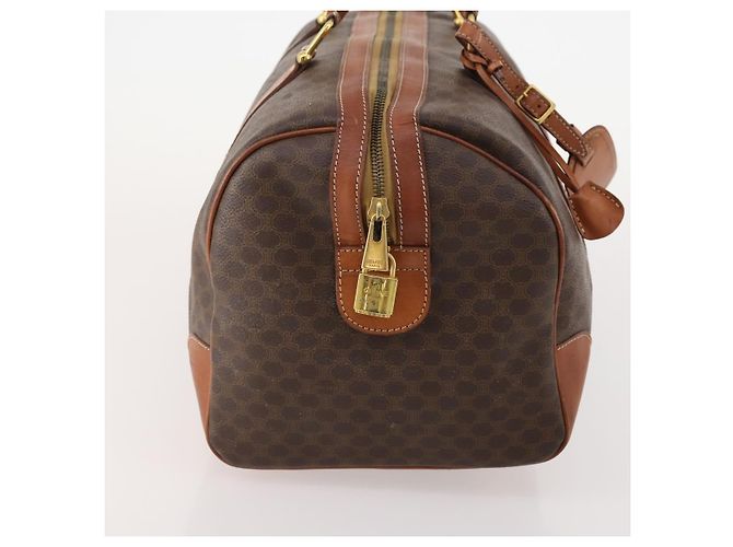 Céline CELINE Macadam Canvas Boston Tasche aus PVC-Leder in Braun-Gold Auth 176038A Golden - Ansicht 4