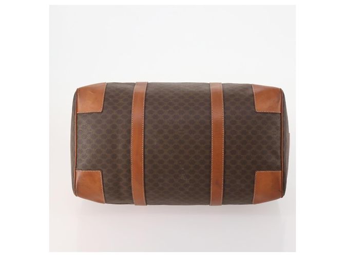 Céline CELINE Macadam Canvas Boston Tasche aus PVC-Leder in Braun-Gold Auth 176038A Golden - Ansicht 5