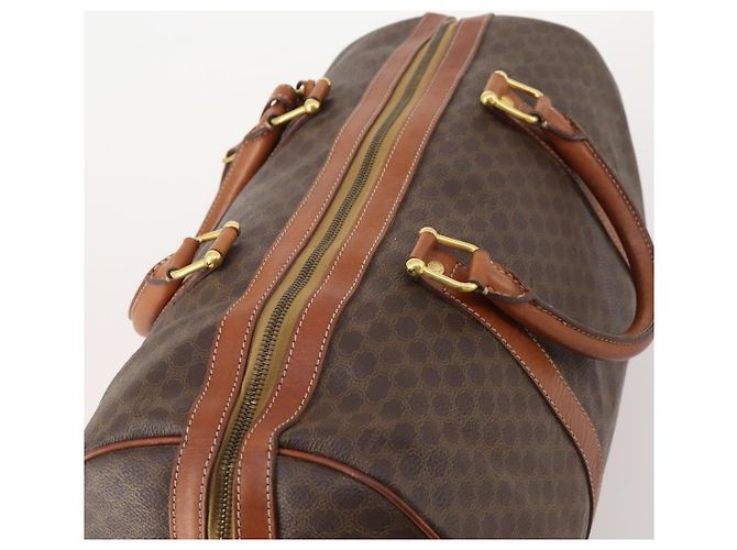 Céline CELINE Macadam Canvas Boston Tasche aus PVC-Leder in Braun-Gold Auth 176038A Golden - Ansicht 6