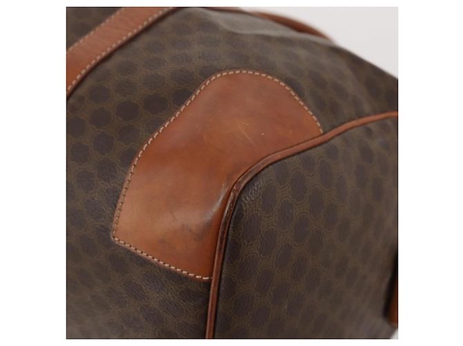 Céline CELINE Macadam Canvas Boston Tasche aus PVC-Leder in Braun-Gold Auth 176038A Golden - Ansicht 9