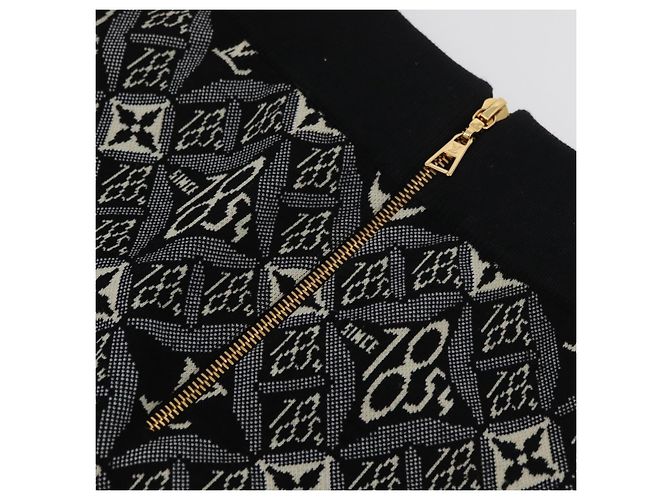 SAIA DE MALHA IMPRIMIDA 1854 LOUIS VUITTON USADA NAVY LV Auth 175993A Azul marinho - vista 4