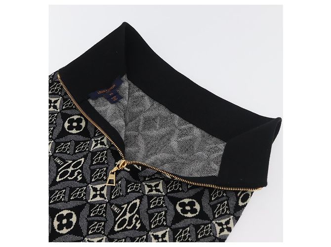 SAIA DE MALHA IMPRIMIDA 1854 LOUIS VUITTON USADA NAVY LV Auth 175993A Azul marinho - vista 6