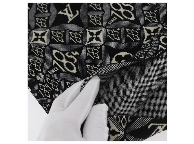 SAIA DE MALHA IMPRIMIDA 1854 LOUIS VUITTON USADA NAVY LV Auth 175993A Azul marinho - vista 8