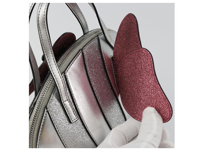Borsa a mano per bambini GUCCI in pelle argento Auth 177083A - vista 10
