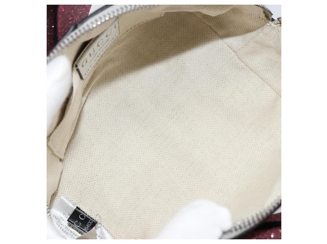 Borsa a mano per bambini GUCCI in pelle argento Auth 177083A - vista 11