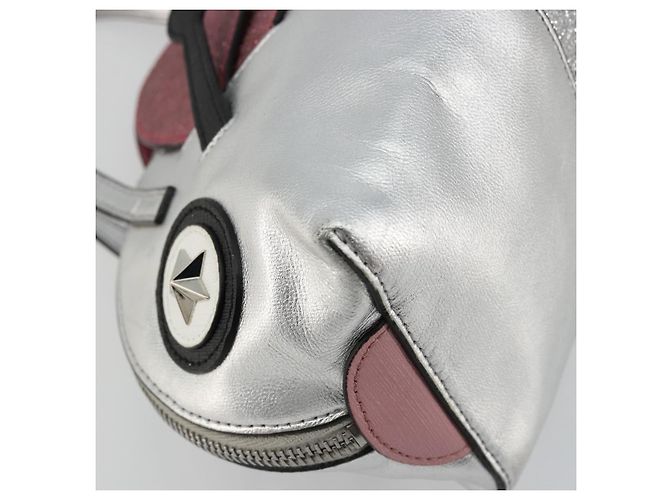 Borsa a mano per bambini GUCCI in pelle argento Auth 177083A - vista 14