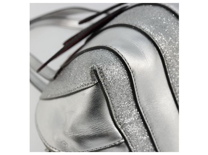Borsa a mano per bambini GUCCI in pelle argento Auth 177083A - vista 16