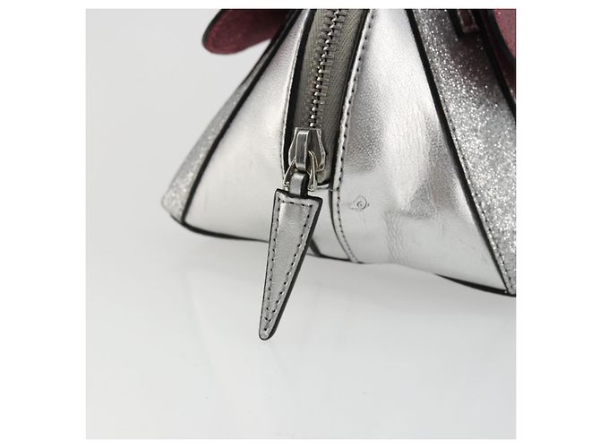 Borsa a mano per bambini GUCCI in pelle argento Auth 177083A - vista 17