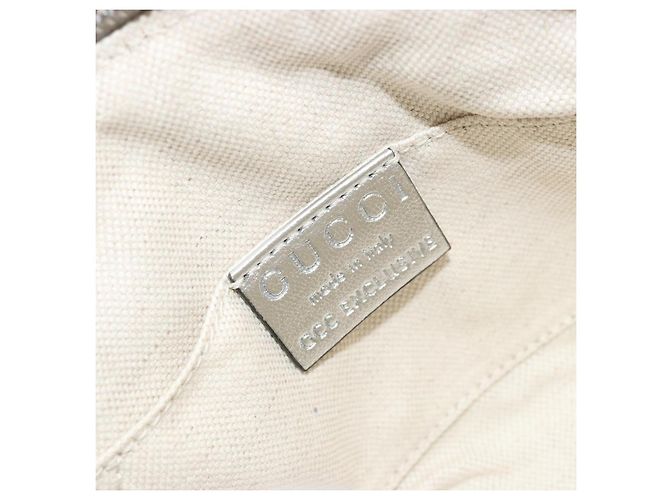 Borsa a mano per bambini GUCCI in pelle argento Auth 177083A - vista 19