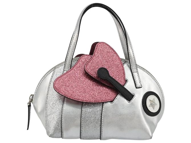 Borsa a mano per bambini GUCCI in pelle argento Auth 177083A - vista 2