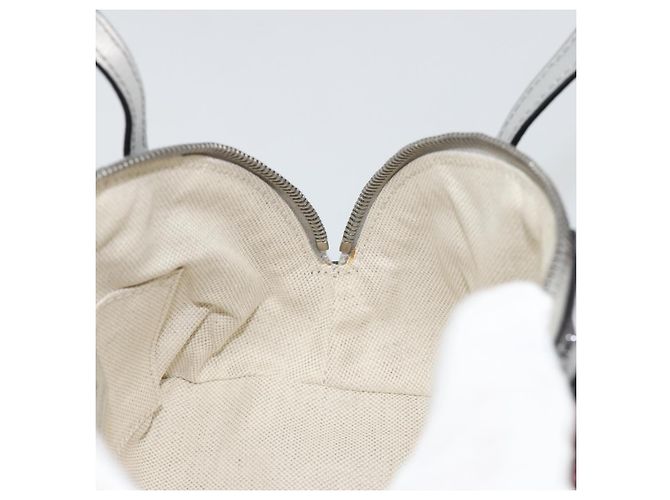 Borsa a mano per bambini GUCCI in pelle argento Auth 177083A - vista 20