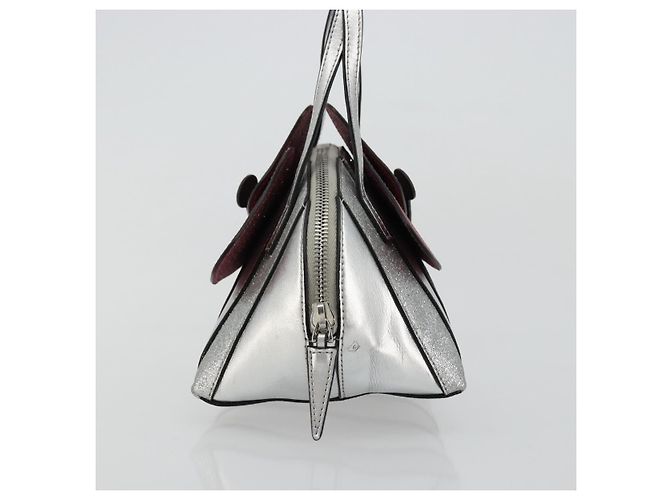 Borsa a mano per bambini GUCCI in pelle argento Auth 177083A - vista 3