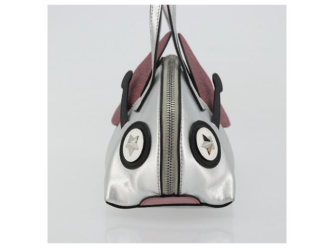 Borsa a mano per bambini GUCCI in pelle argento Auth 177083A - vista 4