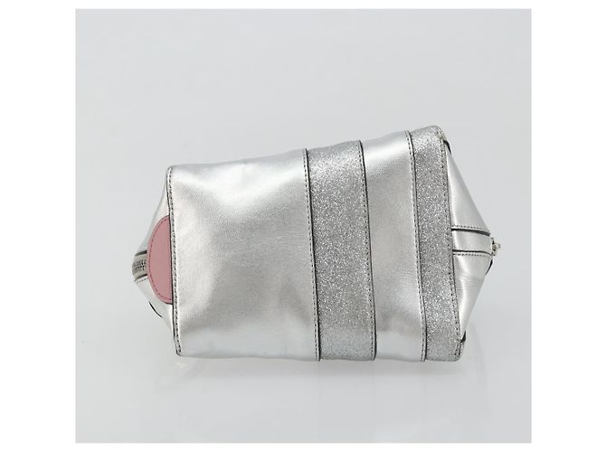 Borsa a mano per bambini GUCCI in pelle argento Auth 177083A - vista 5
