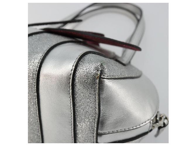 Borsa a mano per bambini GUCCI in pelle argento Auth 177083A - vista 9
