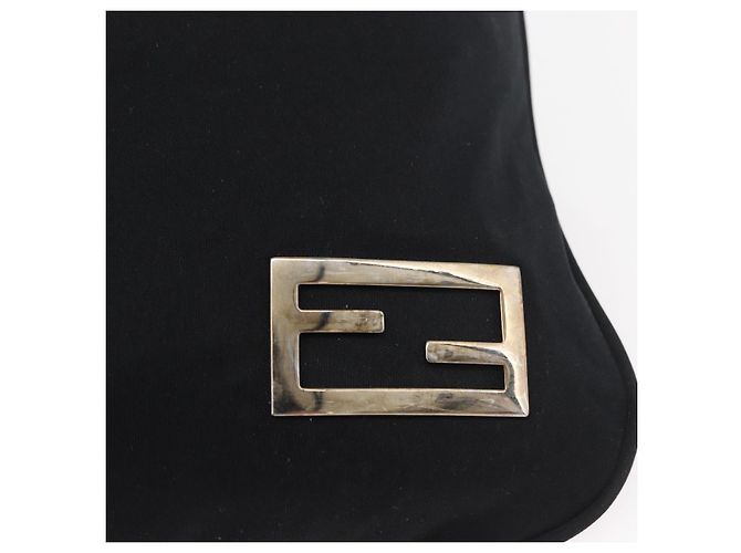 FENDI Schultertasche Nylon Schwarz Silber Authentisch ep14422 - Ansicht 10