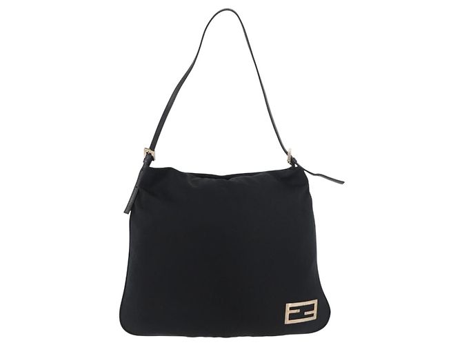 FENDI Schultertasche Nylon Schwarz Silber Authentisch ep14422 - Ansicht 13