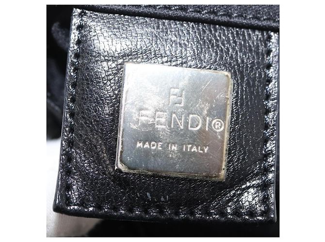 FENDI Schultertasche Nylon Schwarz Silber Authentisch ep14422 - Ansicht 17