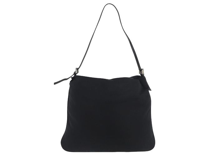 FENDI Schultertasche Nylon Schwarz Silber Authentisch ep14422 - Ansicht 2