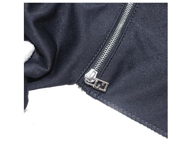 FENDI Schultertasche Nylon Schwarz Silber Authentisch ep14422 - Ansicht 20