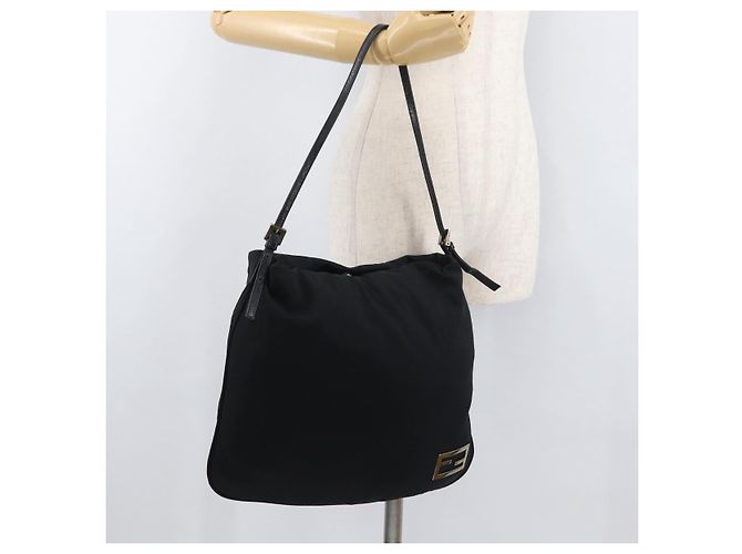 FENDI Schultertasche Nylon Schwarz Silber Authentisch ep14422 - Ansicht 22