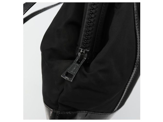 PRADA Borsa a mano in nylon nero argento Auth bs34484 - vista 10