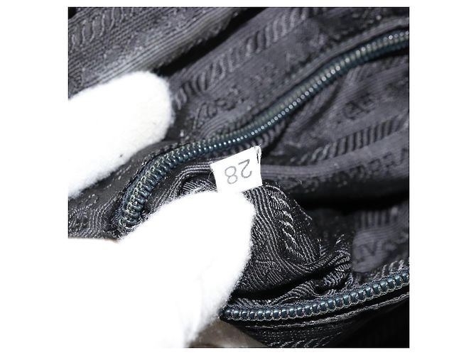 PRADA Borsa a mano in nylon nero argento Auth bs34484 - vista 12