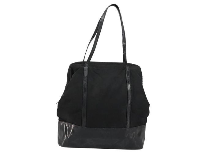 PRADA Borsa a mano in nylon nero argento Auth bs34484 - vista 13