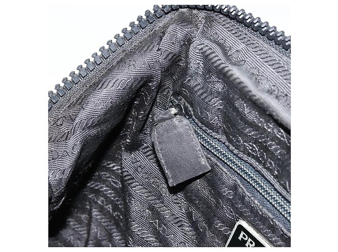 PRADA Borsa a mano in nylon nero argento Auth bs34484 - vista 20