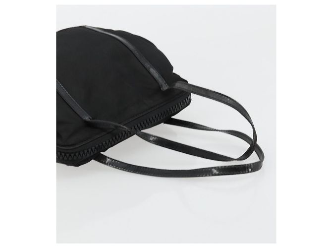 PRADA Borsa a mano in nylon nero argento Auth bs34484 - vista 7