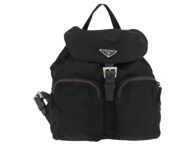 PRADA Backpack Nylon Black Silver Auth 175963 Silvery - view 13