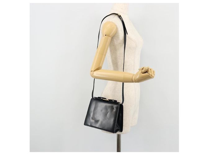 Borsa a Spalla Vala in Pelle Blu Navy e Oro Salvatore Ferragamo Auth ka4099 D'oro - vista 25