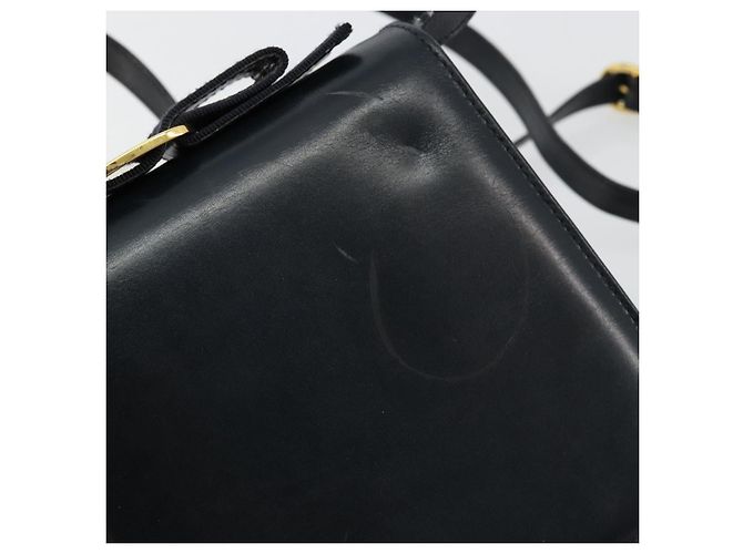 Borsa a Spalla Vala in Pelle Blu Navy e Oro Salvatore Ferragamo Auth ka4099 D'oro - vista 9