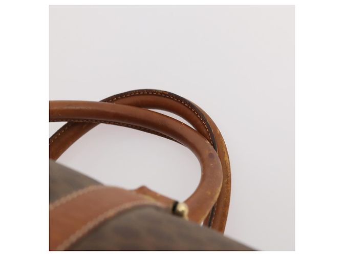 Céline Borsa Boston in tela Macadam CELINE in pelle PVC marrone e oro Auth ti3843 D'oro - vista 14