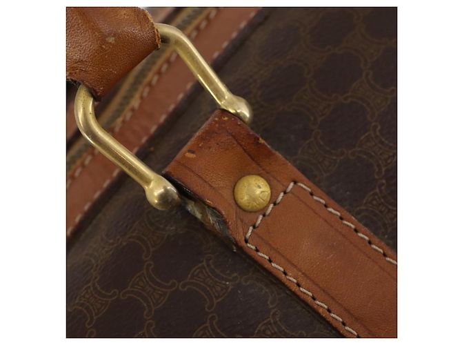 Céline Borsa Boston in tela Macadam CELINE in pelle PVC marrone e oro Auth ti3843 D'oro - vista 18