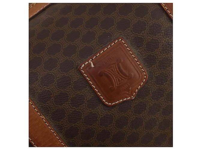 Céline Borsa Boston in tela Macadam CELINE in pelle PVC marrone e oro Auth ti3843 D'oro - vista 19