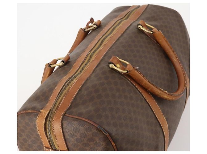 Céline Borsa Boston in tela Macadam CELINE in pelle PVC marrone e oro Auth ti3843 D'oro - vista 6