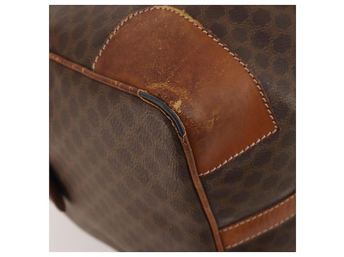 Céline Borsa Boston in tela Macadam CELINE in pelle PVC marrone e oro Auth ti3843 D'oro - vista 8