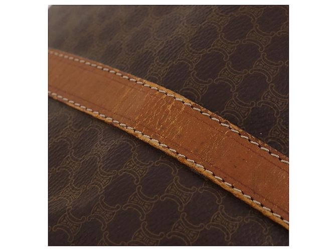 Céline Borsa Boston in tela Macadam CELINE in pelle PVC marrone e oro Auth ti3843 D'oro - vista 9